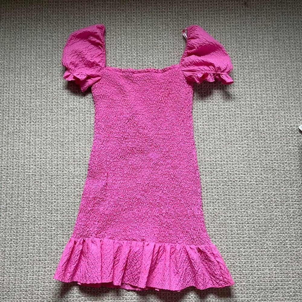 Zara ruffle pink dress